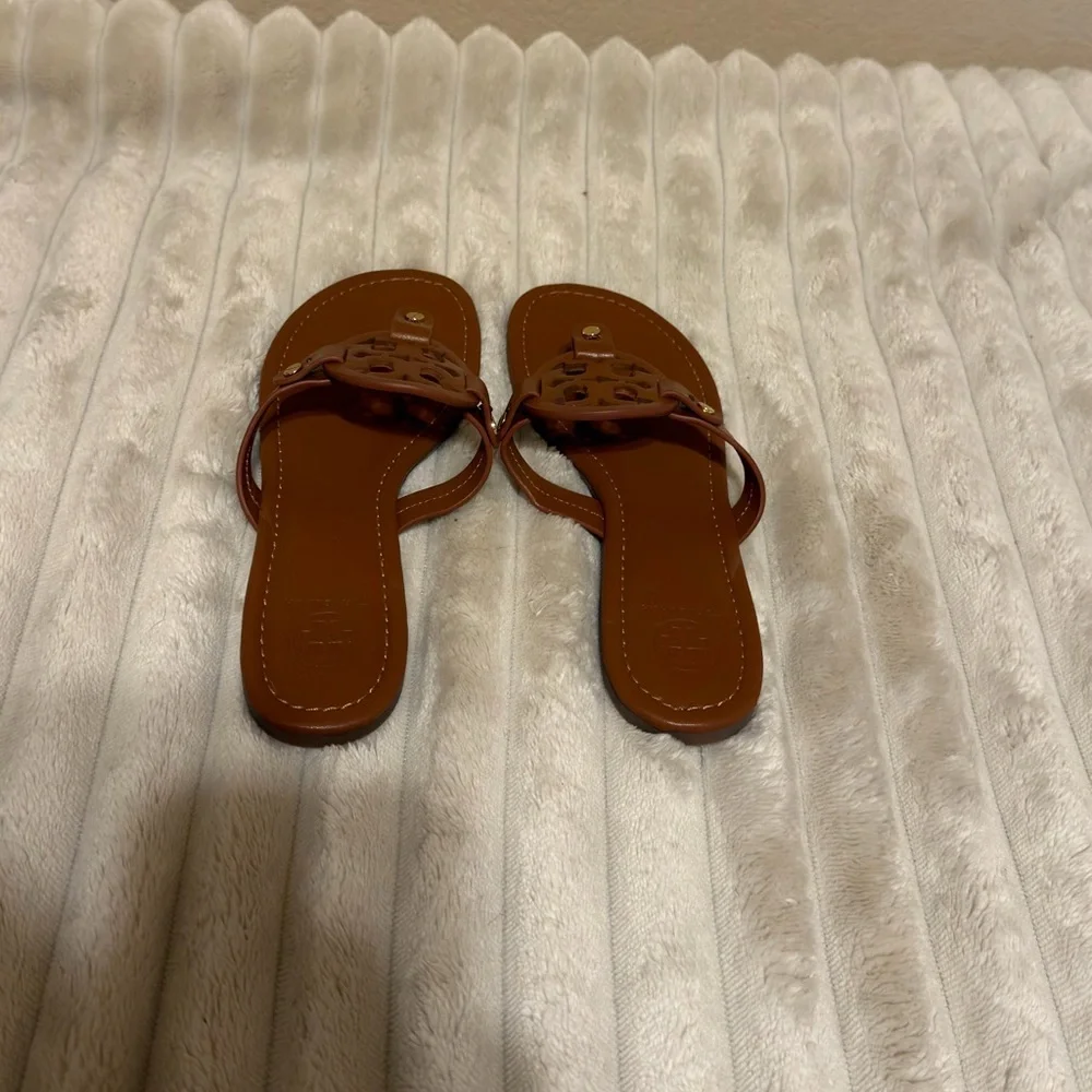 Tory Burch Miller Sandal Brown / Gold Women’s Size 7 / 8 / 9 - Picture 4 of 5